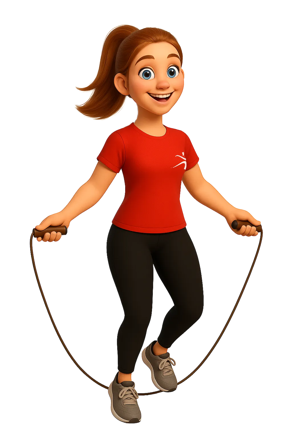 Amy is aan het touwtje springen